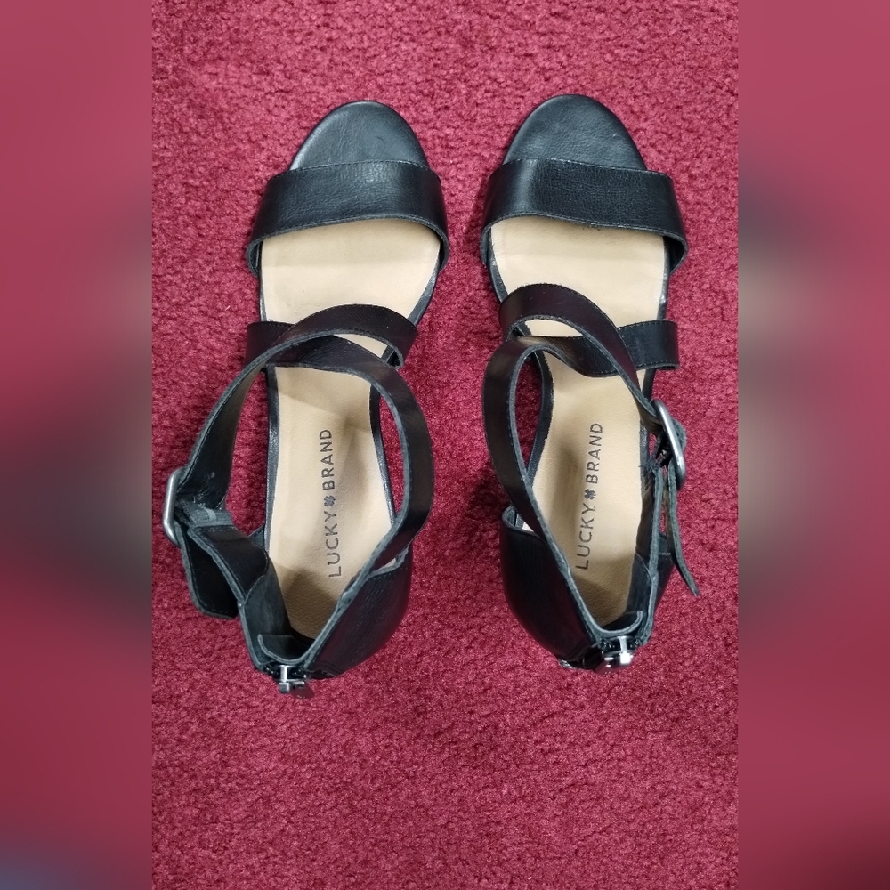 Lucky Brand Black Jenley Women's Sandals Size 8.5
